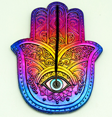 Colorful Hamsa Hand Incense Burner